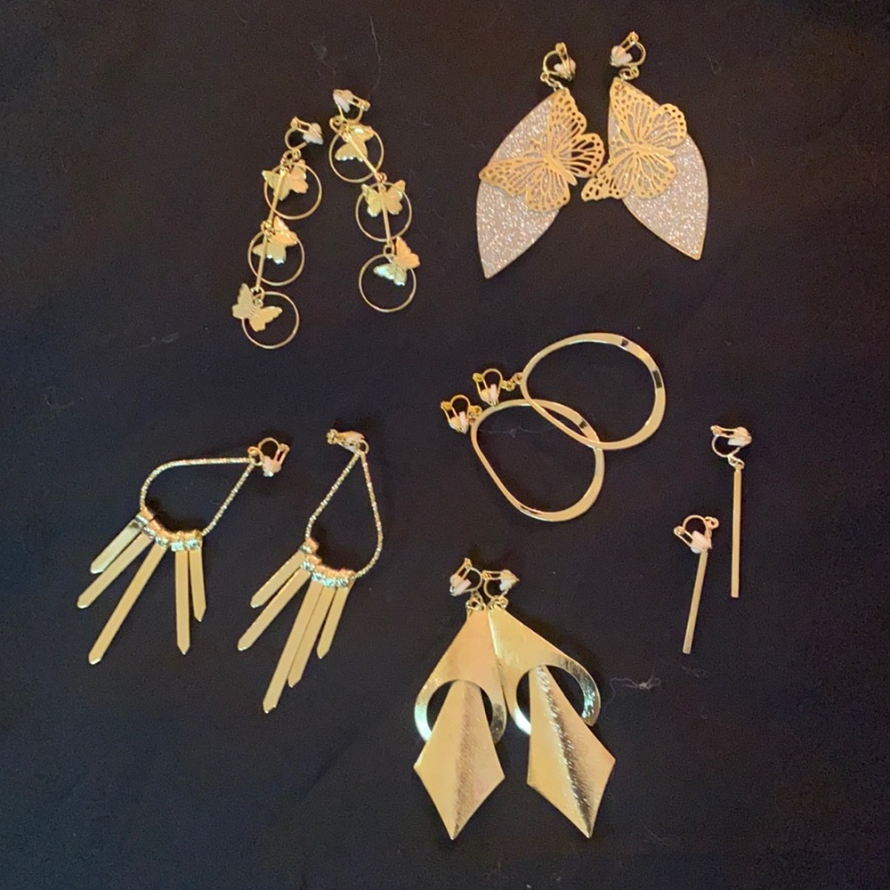 Clip on Gold Earrings / Costume Jewelry